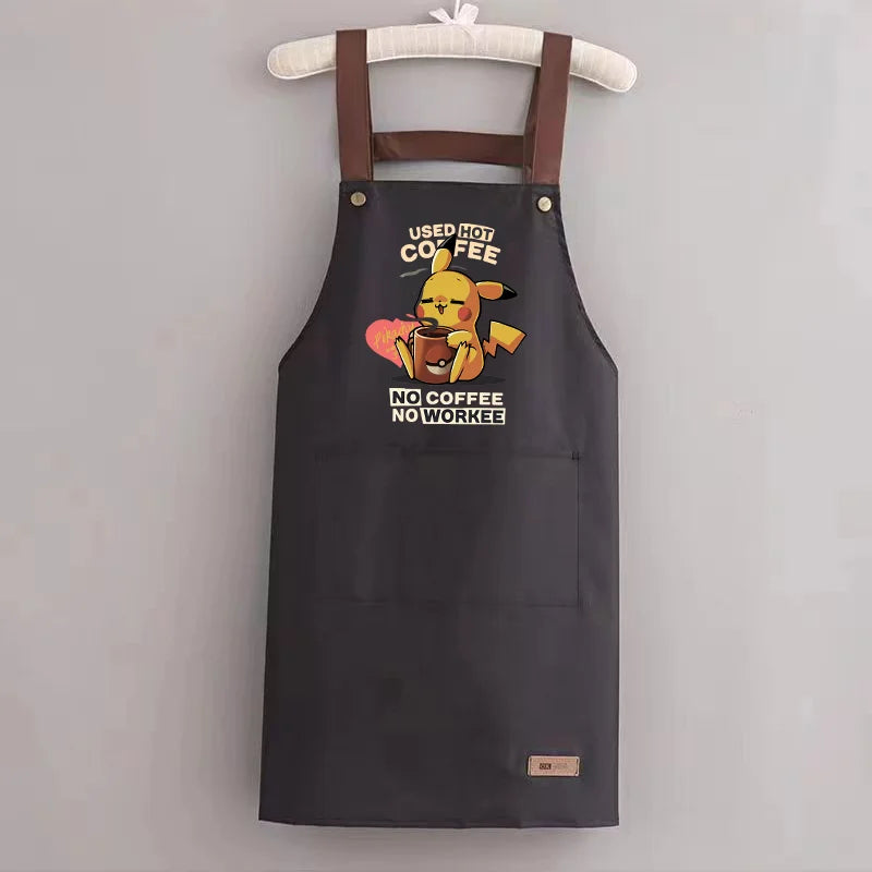 Pokémon Pikachu Waterproof & Oil-Resistant Apron — Durable Kitchen Cooking Workwear for Adults