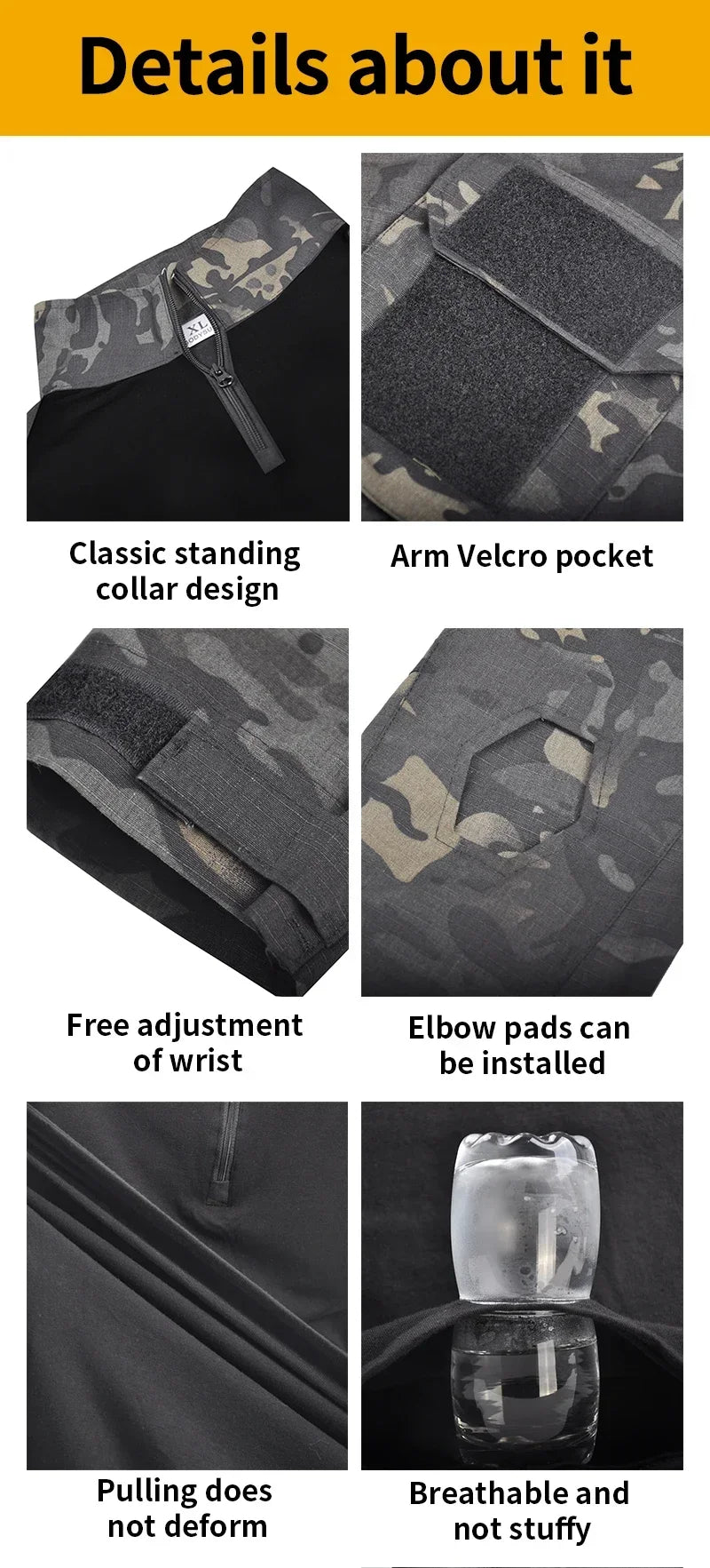Men’s Camo Tactical Uniform Set | Ripstop Airsoft Suit with Multi-Pocket Pants & Training Shirt for Hunting or Paintball