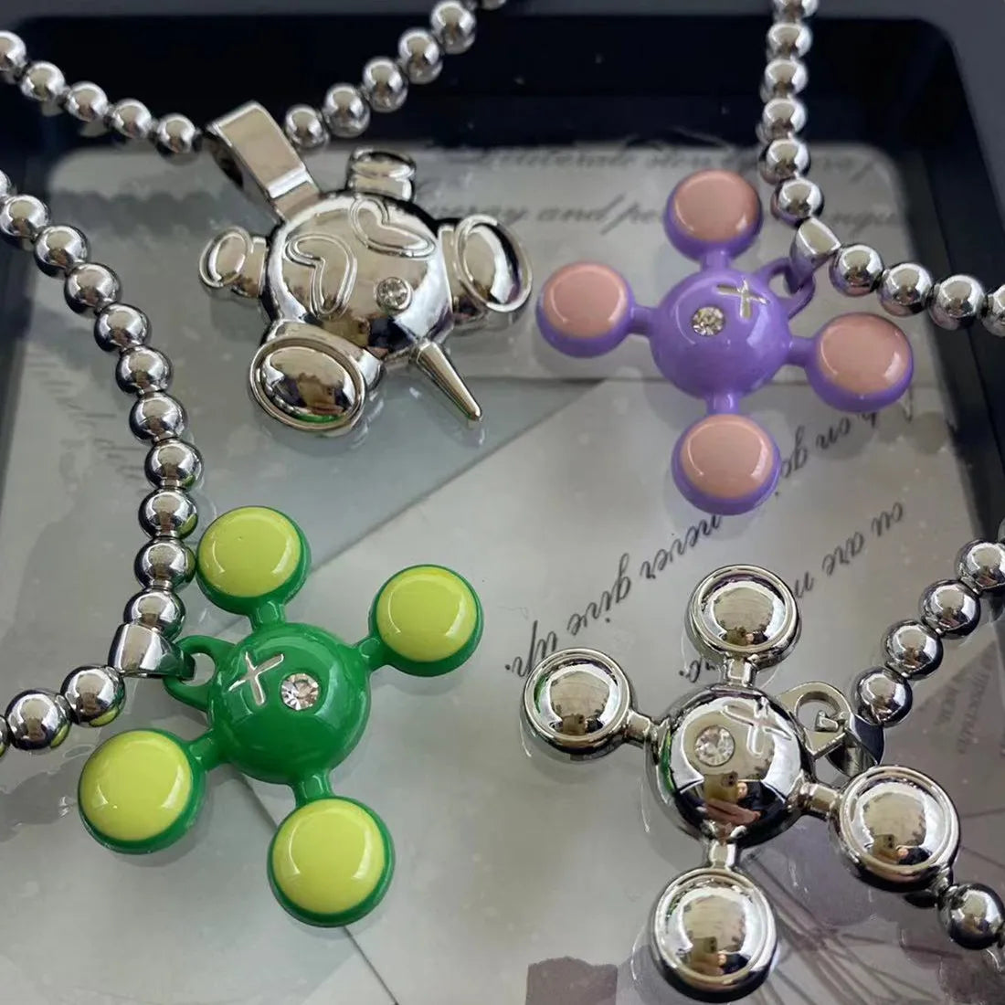 Quad Ball Pendant Necklace - Hip Hop Style Stainless Steel Jewelry for Men & Women, Fashion Personality Collection
