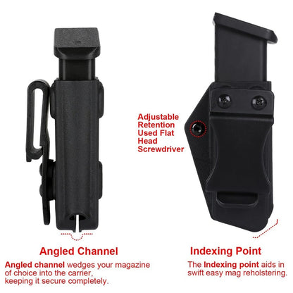 Tactical 2-Pack Magazine Holsters – Ambidextrous IWB/OWB Mag Carriers for Glock 17–45, Right- and Left-Hand Use