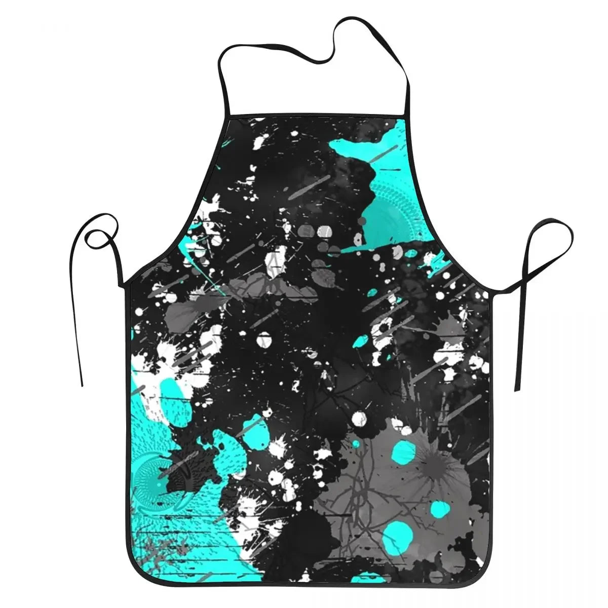 Funny Paint Splatter Bib Apron – Multicolor Kitchen Chef Artist Graffiti Cooking & Baking Tablier for Men & Women