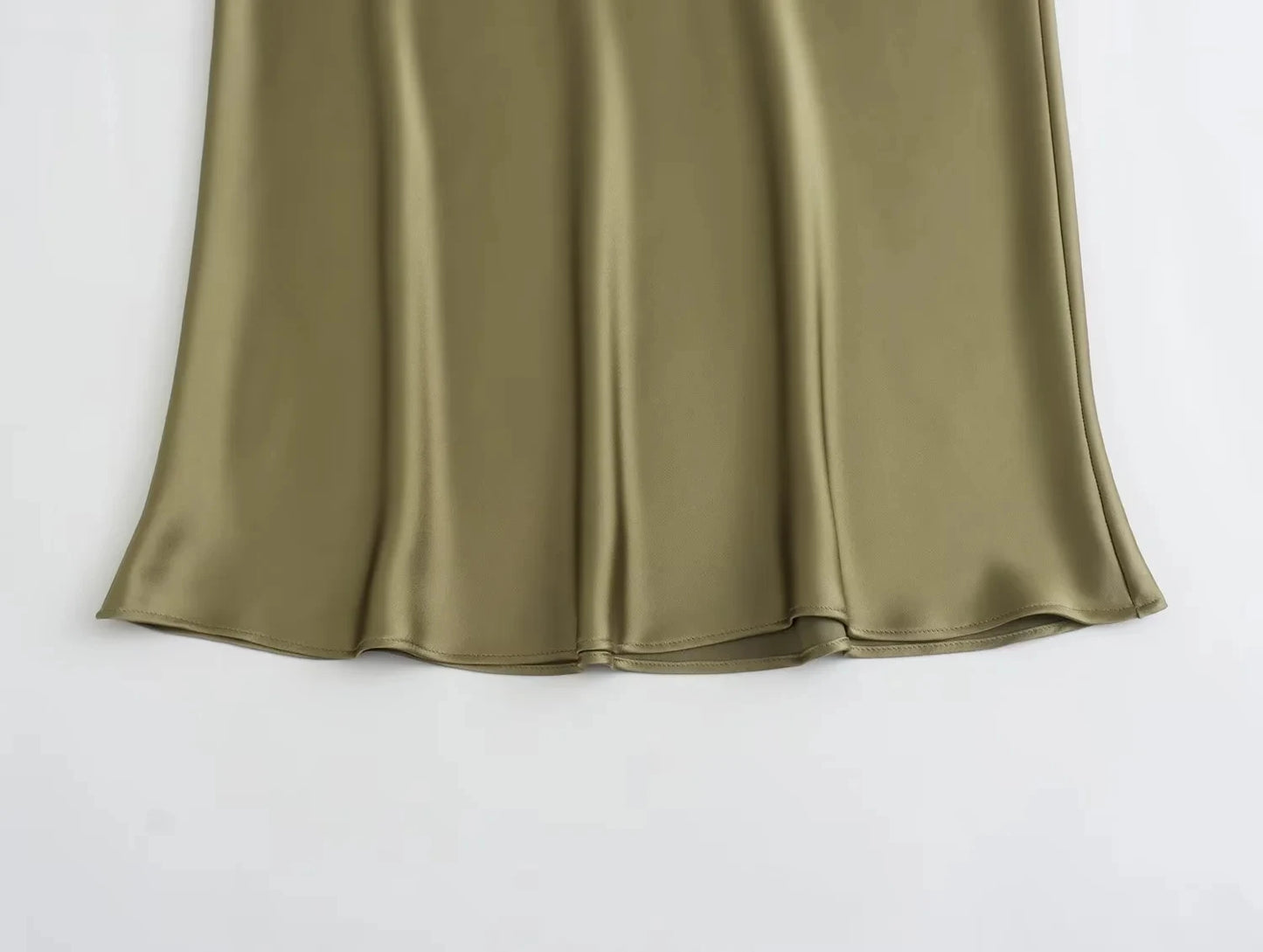 TRAFZA 2024 Y2K Women’s Long Skirt – Elastic High-Waist A-Line Satin Skirt for Spring Casual & High Street Fashion