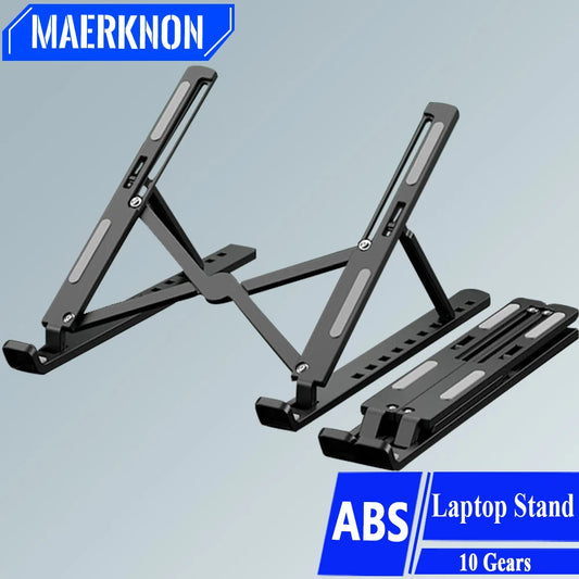 Foldable Laptop Stand – Adjustable & Portable Notebook Bracket – ABS Support Base for MacBook Air/Pro – Convenient Accessory