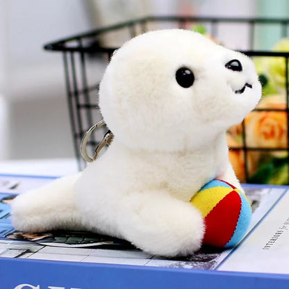 Cute Marine Animal Plush Keychains – Seal, Shark & Whale Soft Toy Pendants for Bags, Cars, and Children’s Gifts