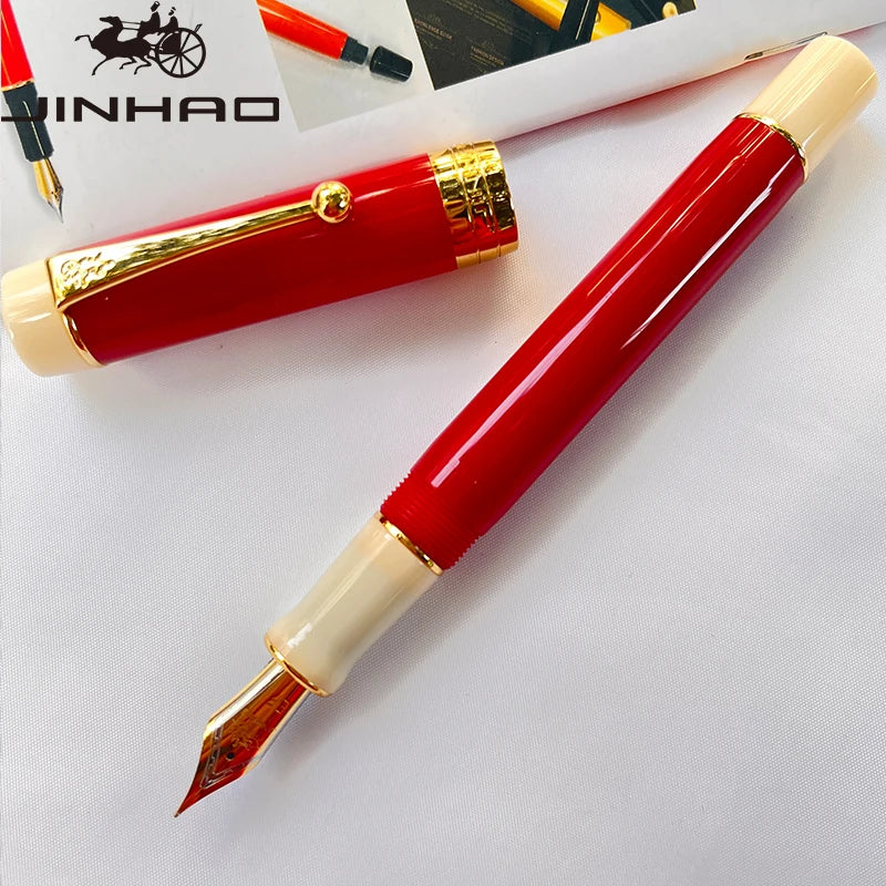 Jinhao 100 Celluloid Fountain Pen – Classic Style Fine Nib with Refillable Converter | Smooth Writing Instrument