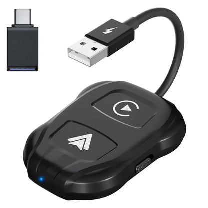 2-in-1 CarPlay & Android Auto Wireless Adapter – Mini 5G/WiFi Connector for iPhone & Android
