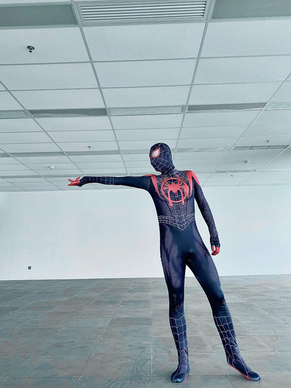 Miles Morales Spider-Man Cosplay Costume – Superhero Zentai Bodysuit for Halloween & Parties