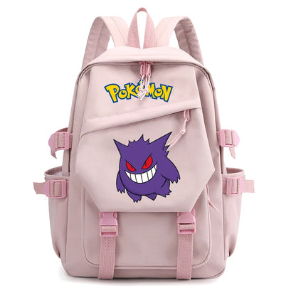Pokemon Waterproof Women’s Backpack – Pikachu, Gengar, Snorlax Schoolbag for Girls & Students