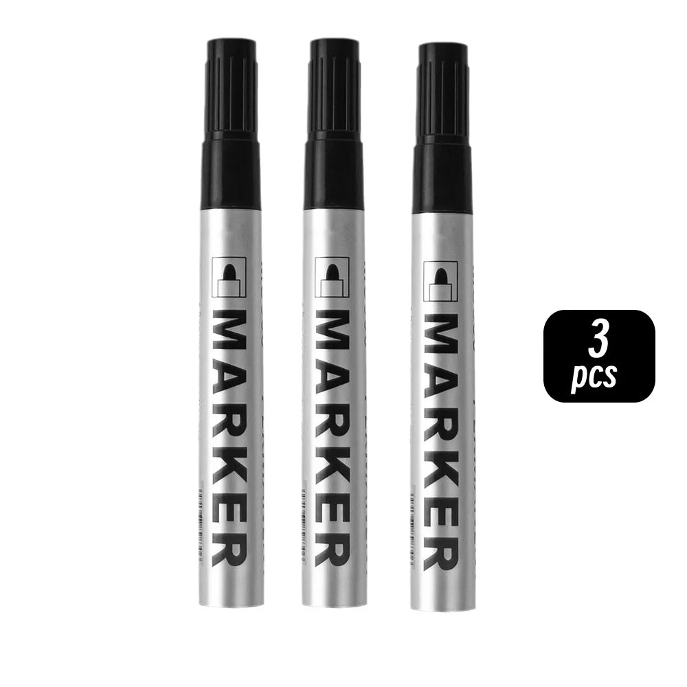 Permanent Waterproof Paint Marker Pen – Quick-Dry Black Ink for Tires, Oily Surfaces & Signature Writing Stationery Tool