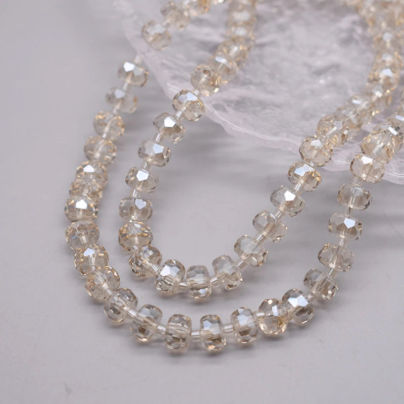 8mm Crystal Glass Beads Set - 30PCS Color Wheel Faceted Round Loose Beads for DIY Jewelry Making & Bracelets