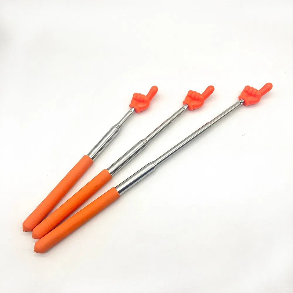 Stainless Steel Telescopic Teaching Pointer – Finger-Design Reading & Presentation Stick for School & Office Supplies