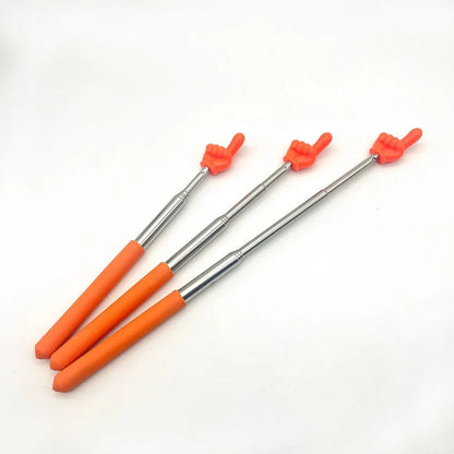 Stainless Steel Telescopic Teaching Pointer – Finger-Design Reading & Presentation Stick for School & Office Supplies