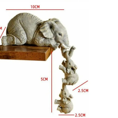 3-Pcs Cute Elephant Hug Baby Doll Set – Resin Handicraft Figurines for Home Decor & Gift