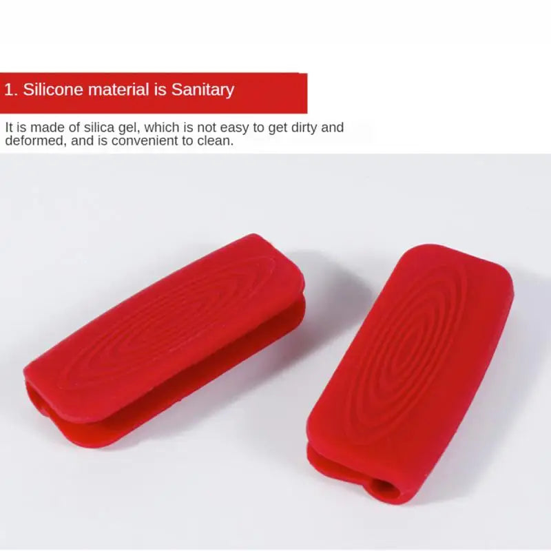 2Pcs Silicone Pan Handle Covers - Heat Insulation Pot Ear Clip - Non-slip Steamer Casserole Holder - Kitchen Gadgets