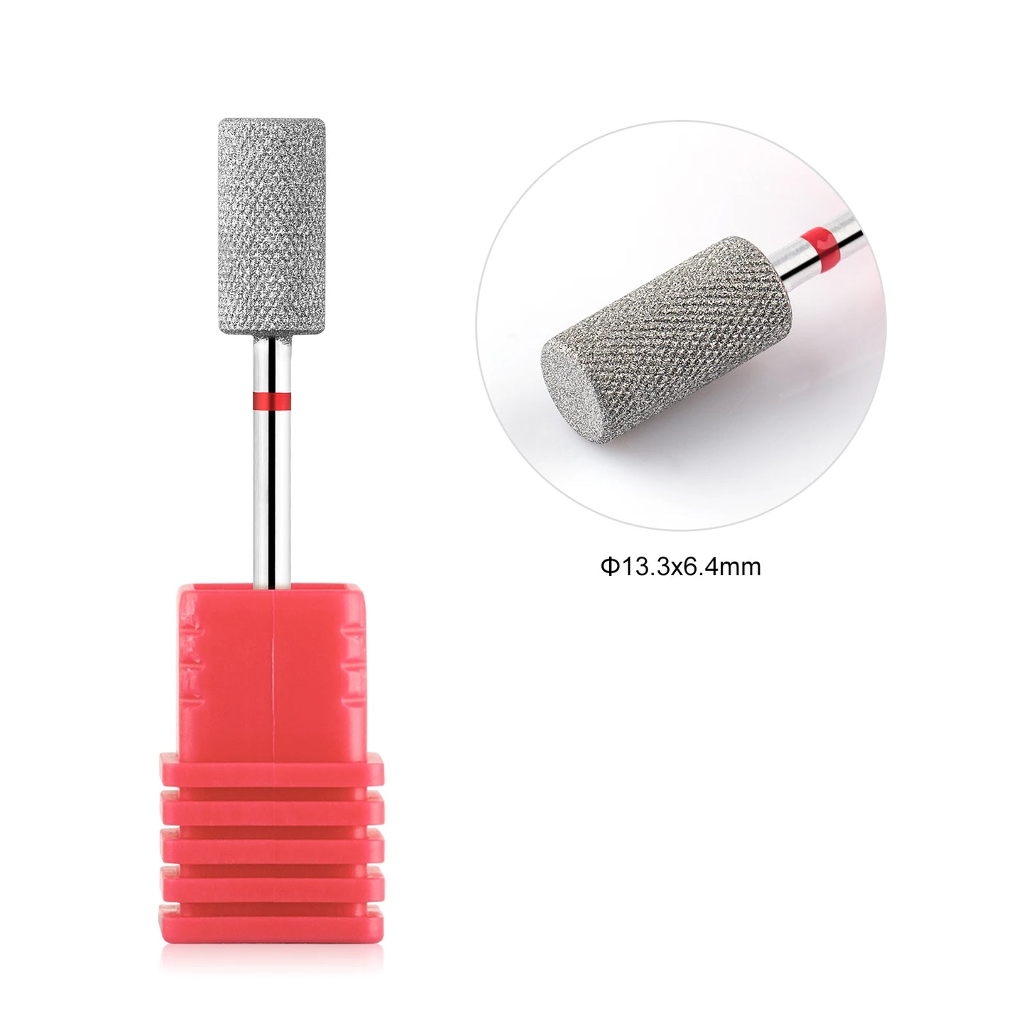 BNG Diamond Nail Sanding Drill Bits - Cross Teeth Barrel Rotary Cuticle Clean Burr, 3/32" Manicure Bit for Nail Accessories