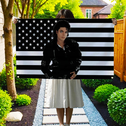 Michael Jackson Black Flag Tapestry - Decorative Wall Hanging for Bedroom, Garage & Home Decor
