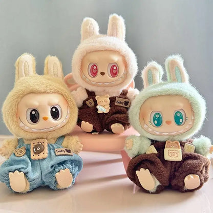 17cm Labubu Doll Clothes — Mini Outfit Accessories for K-Pop EXO I & II Dolls | Sitting Party Overalls Gift