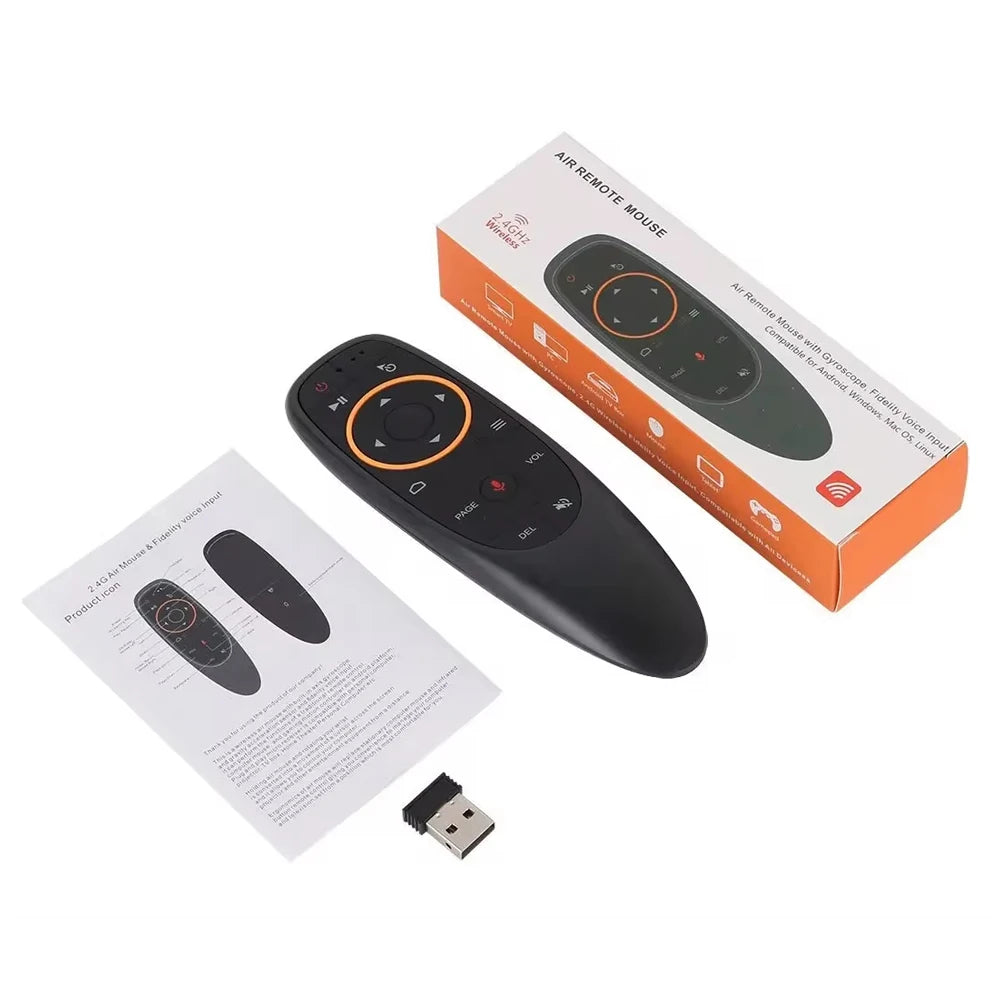 G10S Air Mouse Voice Remote Control – 2.4G Wireless Gyroscope & IR Learning for Android TV Box H96 MAX X88 PRO HK1