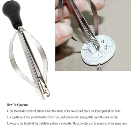 Stainless Steel Watch Hand Repair Tool Kit - Precision Hand Setting & Pointer Adjustment Pusher Set