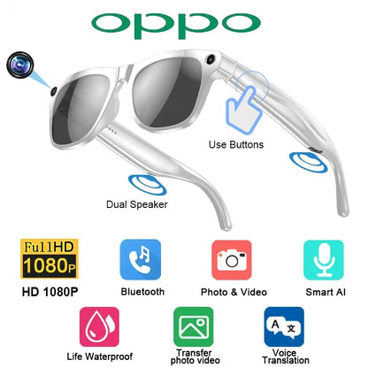 OPPO AI Smart Glasses — Ultra-Clear Camera, Touch Control, Bluetooth Calling, Video & Music Player Sport Sunglasses