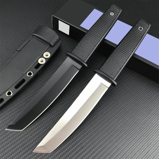 CS KOBUN Tactical Fixed Blade Knife – 8Cr13Mov Tanto Blade for Outdoor, Survival, Hunting & Self-Defense
