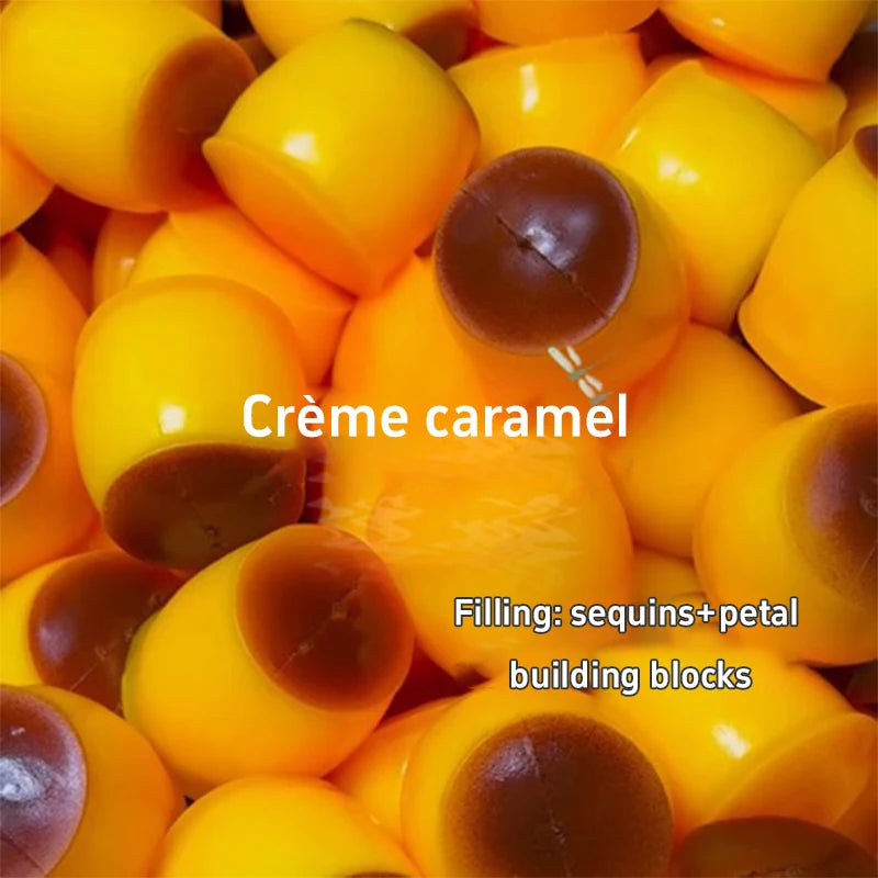 Pudding Squeeze Ball - Caramel Crunchy Handmade Squishy Fidget Toy for Stress Relief