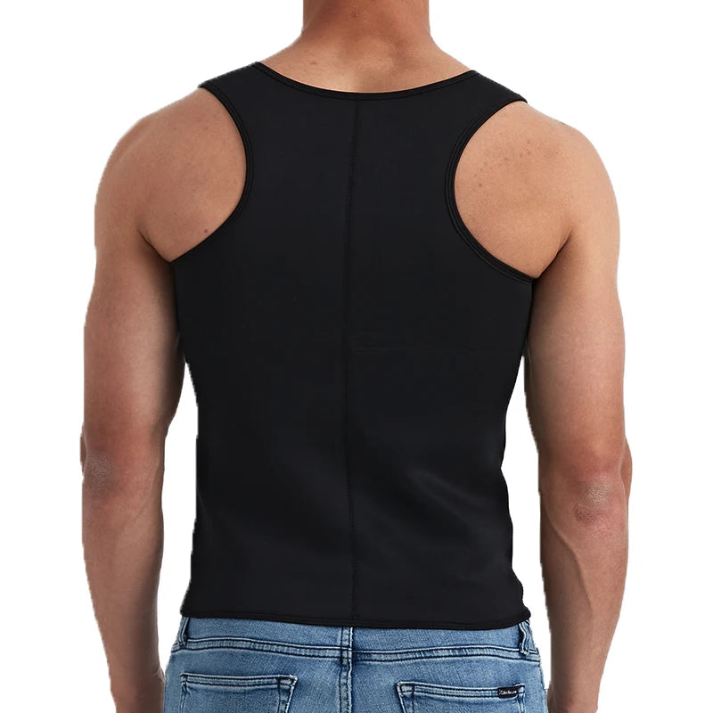 Men's Sauna Suit Sweat Vest: Body Shaper Waist Trainer for Weight Loss - Fat Burner Workout Tank Tops