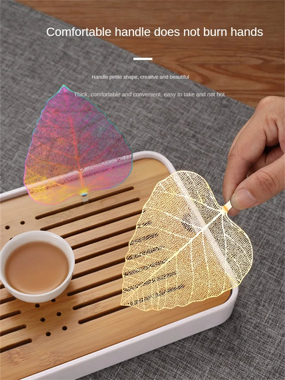 304 Stainless Steel Tea Filter – Hollow Leaf Shape Tea Strainer, KungFu Infuser, 2Pcs Ceremony Accessories