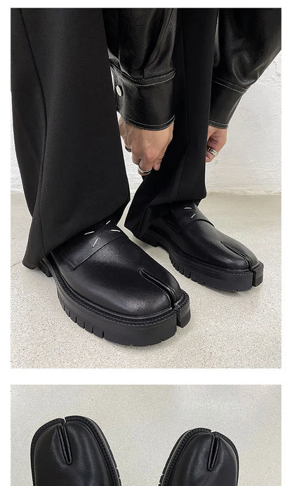 CHMURY Tabi Loafers — Men & Women Split Toe Casual Shoes, Thick Sole Patent Leather 2024