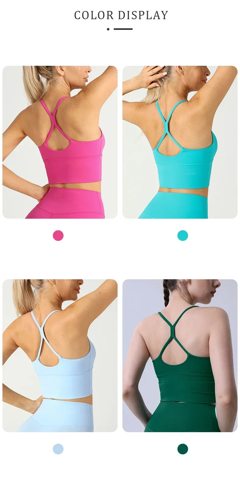 Solid Color Women’s Gym Yoga Sports Bra – Naked Feel, Sexy Cross Back Y-Shape Sling for Fitness, Jogging & Workout
