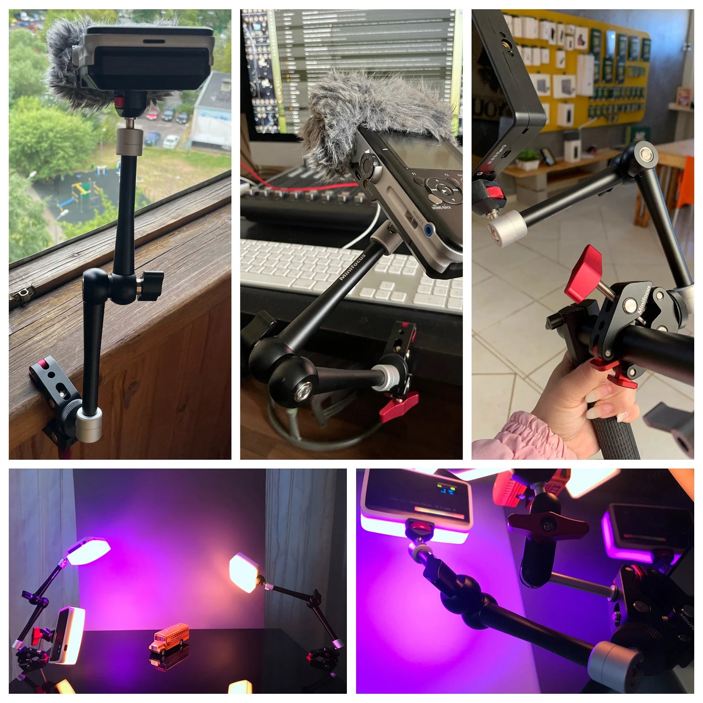 Upgraded 11" Adjustable Friction Articulating Magic Arm for DSLR, Monitor, Flash, LED Video Light, Vlog Cage, Tripod, Gimbal