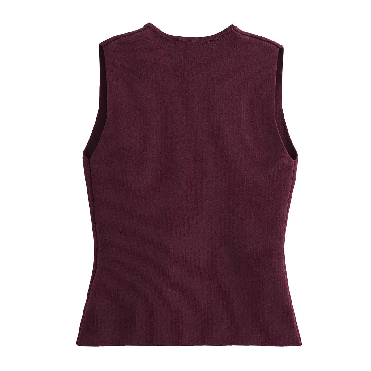 TRAF 2024 Women's Knit Vest Top – Cropped Sleeveless, Button Front, Summer Knitted Holiday Short Tops
