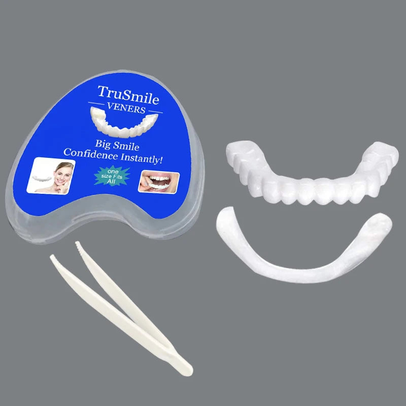 White Fake Teeth Cover – Whitening & Interdental Gap Decor, Portable Braces for Aesthetic Dental Beauty