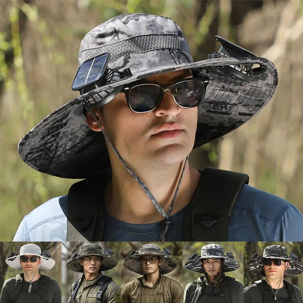 Solar Powered Fan Hat – Outdoor Camping & Fishing Sun Protection Cap with Portable Cooling Fan