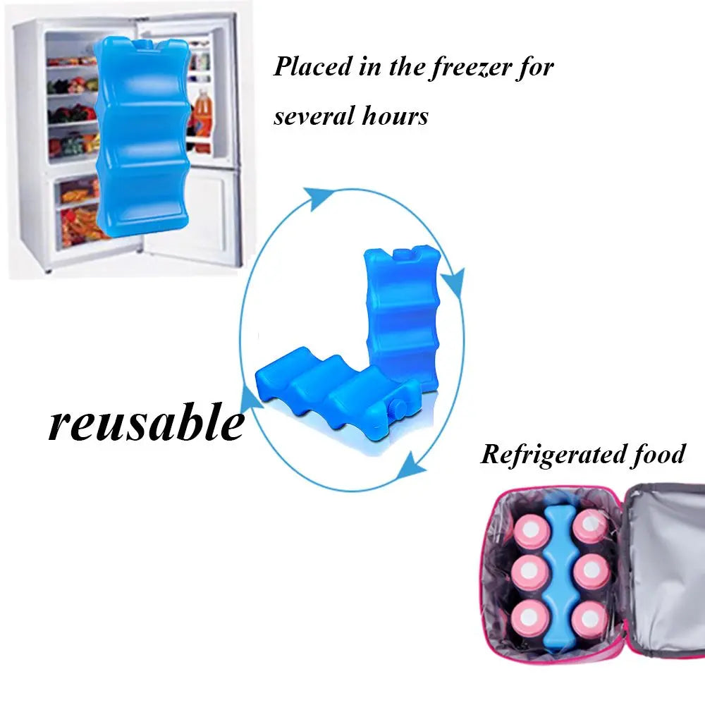 New 650ml Gel Freezer Ice Blocks Reusable Cool Cooler Pack Bag Water injection Picnic Travel Lunch Box Fresh Food Storage