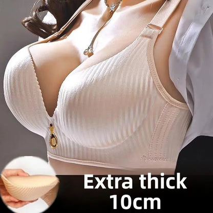 Women's 8CM Wireless Push-Up Bra - Side-Smoothing Seamless Lift Bra for AA, A & B Cups
