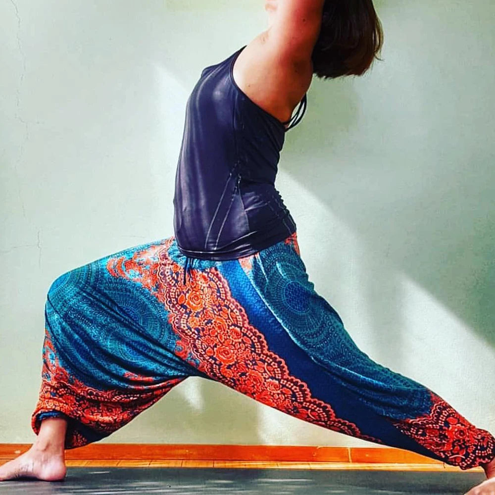 Bohemian High Waist Pants for Women – Rayon Hippie Harem Baggy Yoga Wear, Printed Pantalones Mujer, Boho Calca Feminina