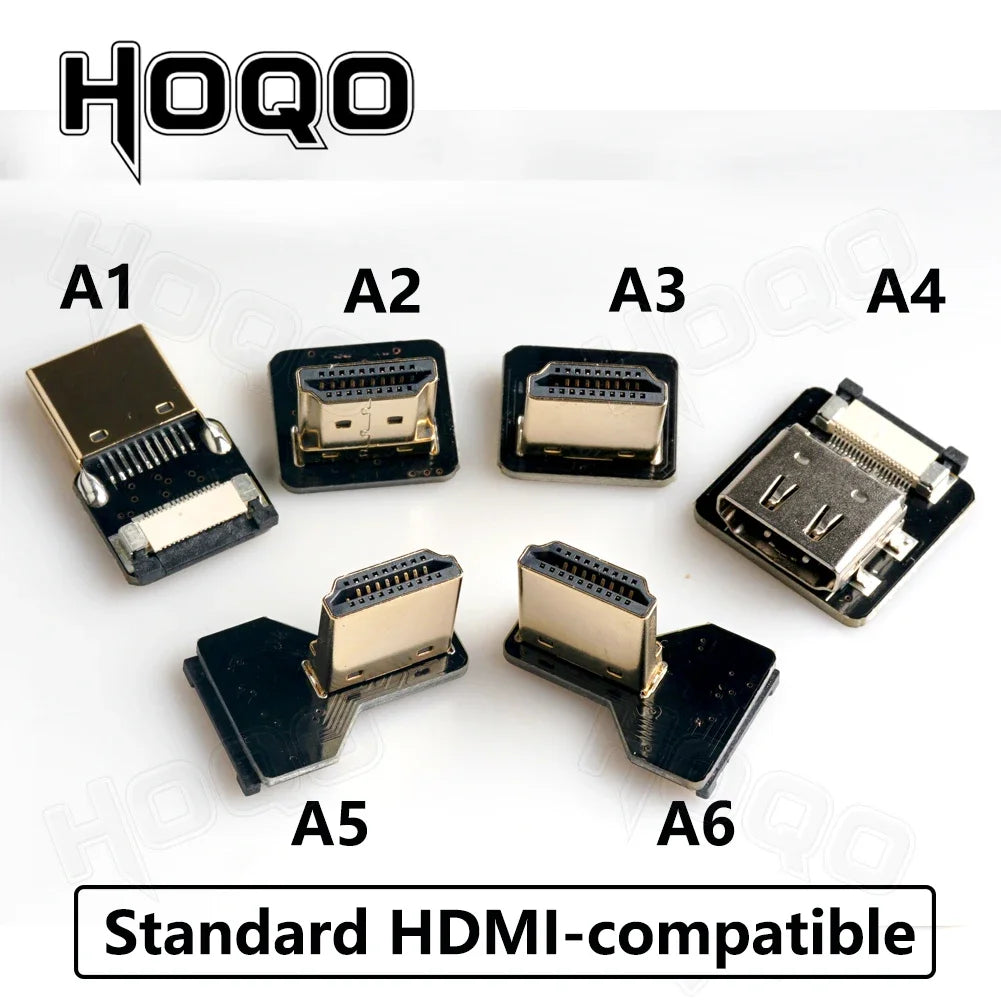 Ribbon FPV HDMI-Compatible Connector – Flexible Flat Cable for Raspberry Pi 4, Micro HDMI to HDMI/Mini HDMI Female 90° FFC 20pin