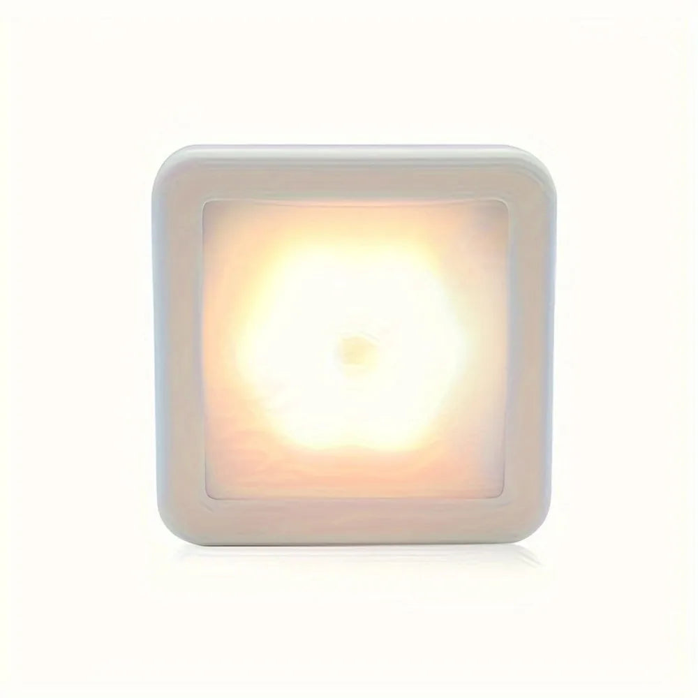 Smart LED Motion Sensor Night Light – Battery-Powered Wall-Mounted Warm & White Light for Bedroom & Corridor