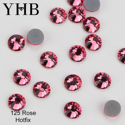 YHB 101-127 Hotfix Crystal Rhinestones - Glitter Glass Flatback Gems for Bags, Shoes, Garments, Phone & Nail Art DIY