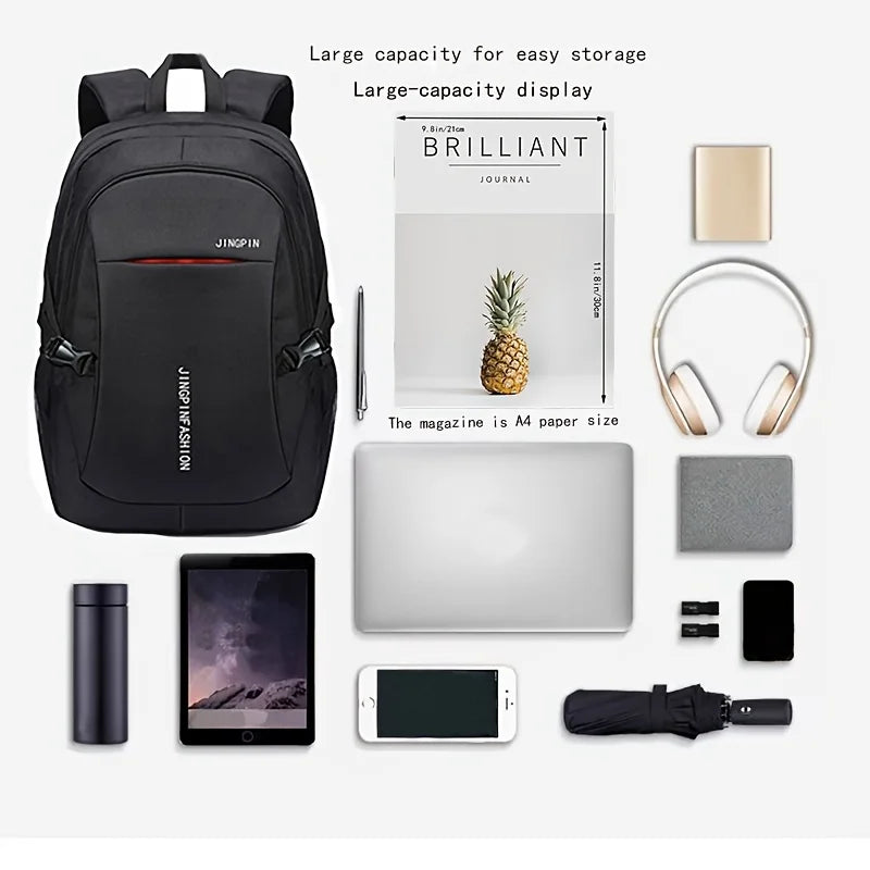 Men’s Waterproof Oxford Backpack – Business, School & Casual Travel Rucksack