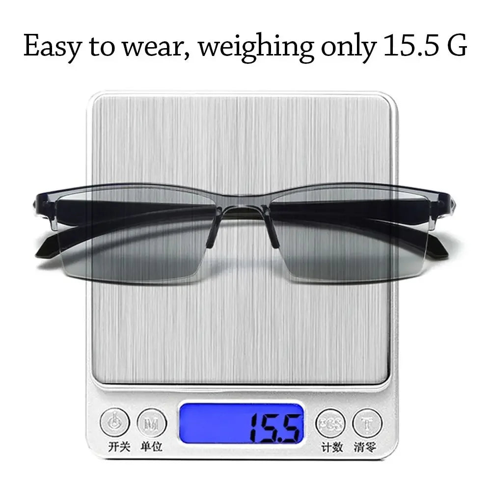 Smart Automatic Zoom Reading Glasses – Autofocus Anti-Blue Ray Half-Rim Eyewear for Near & Far Vision