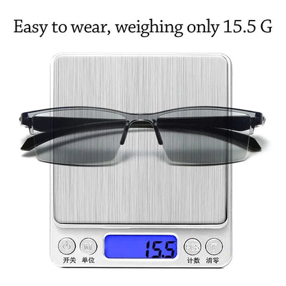 Smart Automatic Zoom Reading Glasses – Autofocus Anti-Blue Ray Half-Rim Eyewear for Near & Far Vision