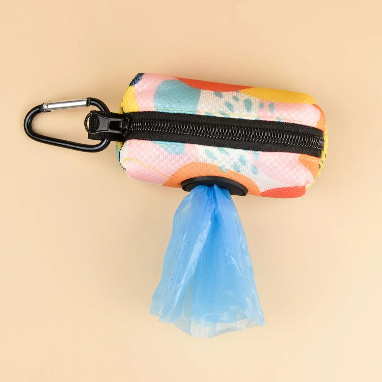 Chic Abstract Print Pet Poop Bag Holder Dispenser - Stylish Design, Attachable to Any Dog Leash, Poop Bags Not Included