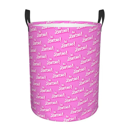 Custom Barbie Logo Laundry Basket – Collapsible Large Capacity Clothes Storage Bin, Disney Baby Hamper