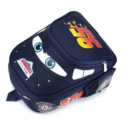 3D Cartoon Car Shape Kids Backpack — Large Capacity Kindergarten Schoolbag for Boys and Girls