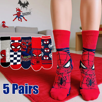 Kids Anime Crew Socks - 5 Pairs Kawaii Cartoon Socks for Boys and Girls Ages 2–9, Birthday and Christmas Gift