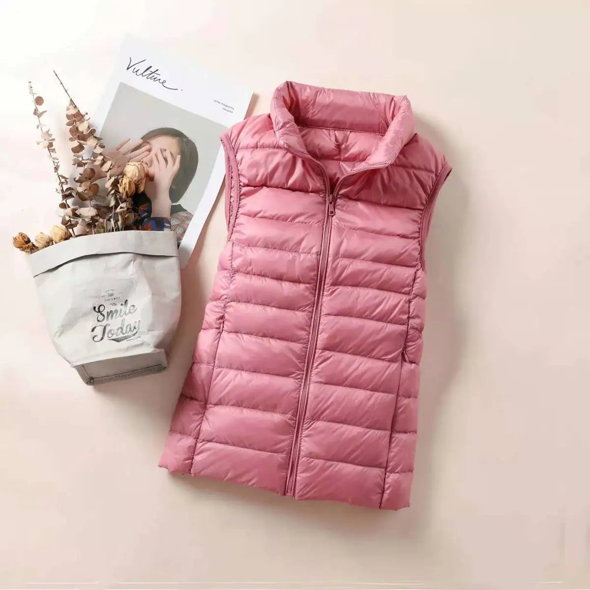 2024 Women's Ultra-Light Down Vest – Slim Sleeveless, Portable & Windproof Lightweight Waistcoat for Girls