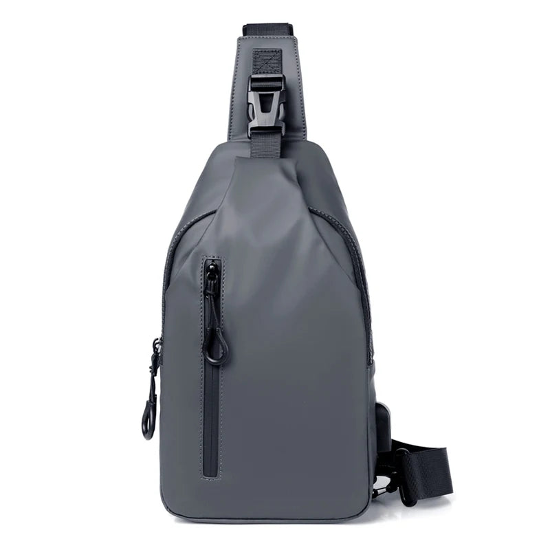 Men's Large Capacity USB Charging Chest Bag – Lightweight Multifunctional Commuter Shoulder Crossbody Bag