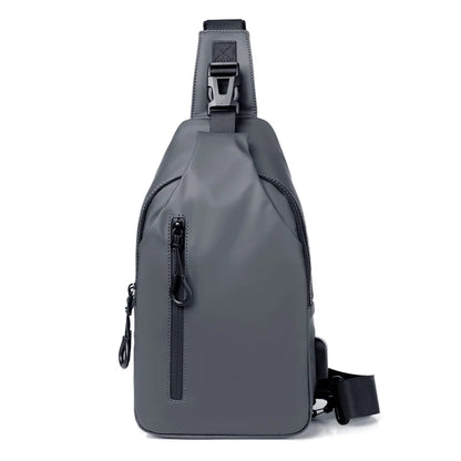 Men's Large Capacity USB Charging Chest Bag – Lightweight Multifunctional Commuter Shoulder Crossbody Bag